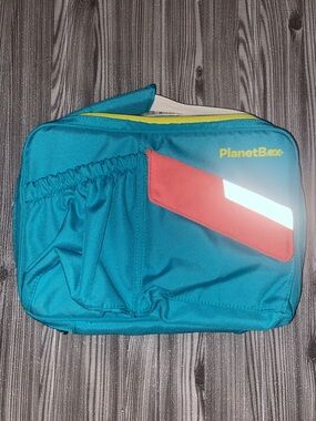 PlanetBox Teal Lunch Bag with Red Accent and Yellow Logo